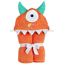 Orange One Eyed Monster Baby Toalla de baño para bebés, 100% algodón, súper suave, lavable a máquina, el mejor regalo de ducha para bebés